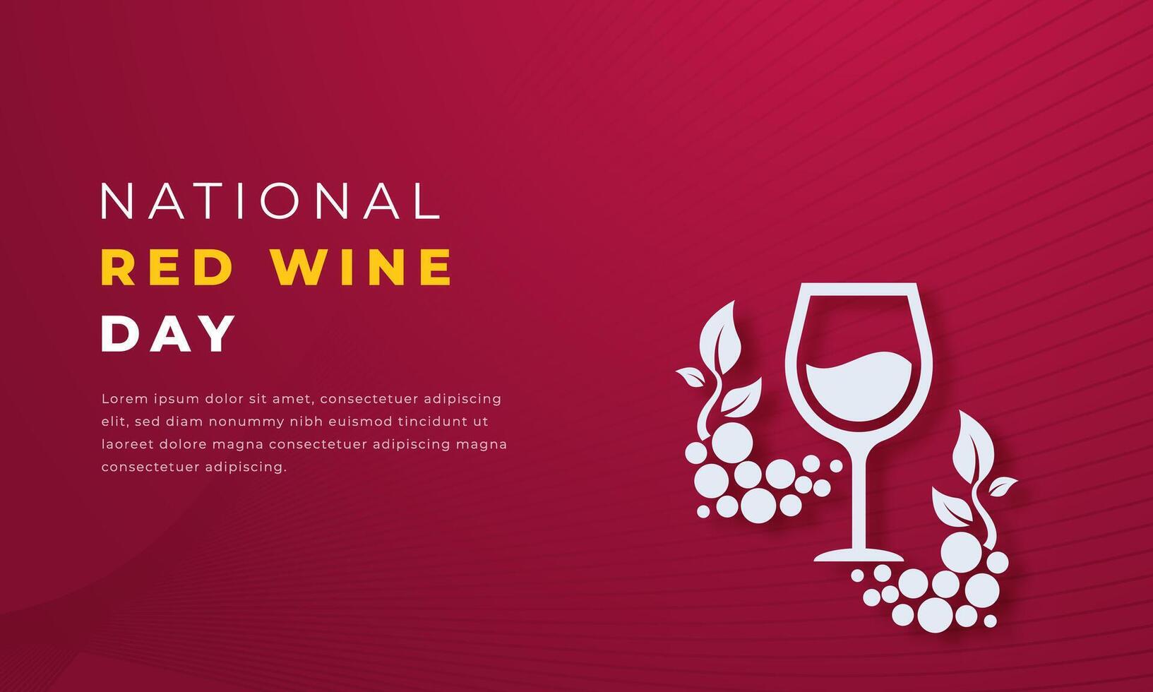 National Red Wine Day Paper cut style Vector Design Illustration for Background, Poster, Banner, Advertising, Greeting Card