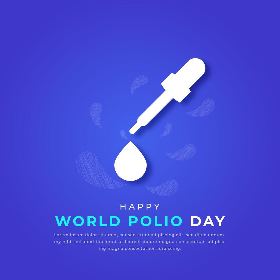 World Polio Day Paper cut style Vector Design Illustration for Background, Poster, Banner, Advertising, Greeting Card