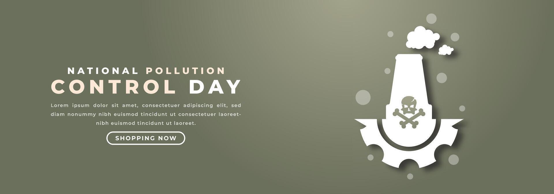National Pollution Control Day Paper cut style Vector Design Illustration for Background, Poster, Banner, Advertising, Greeting Card