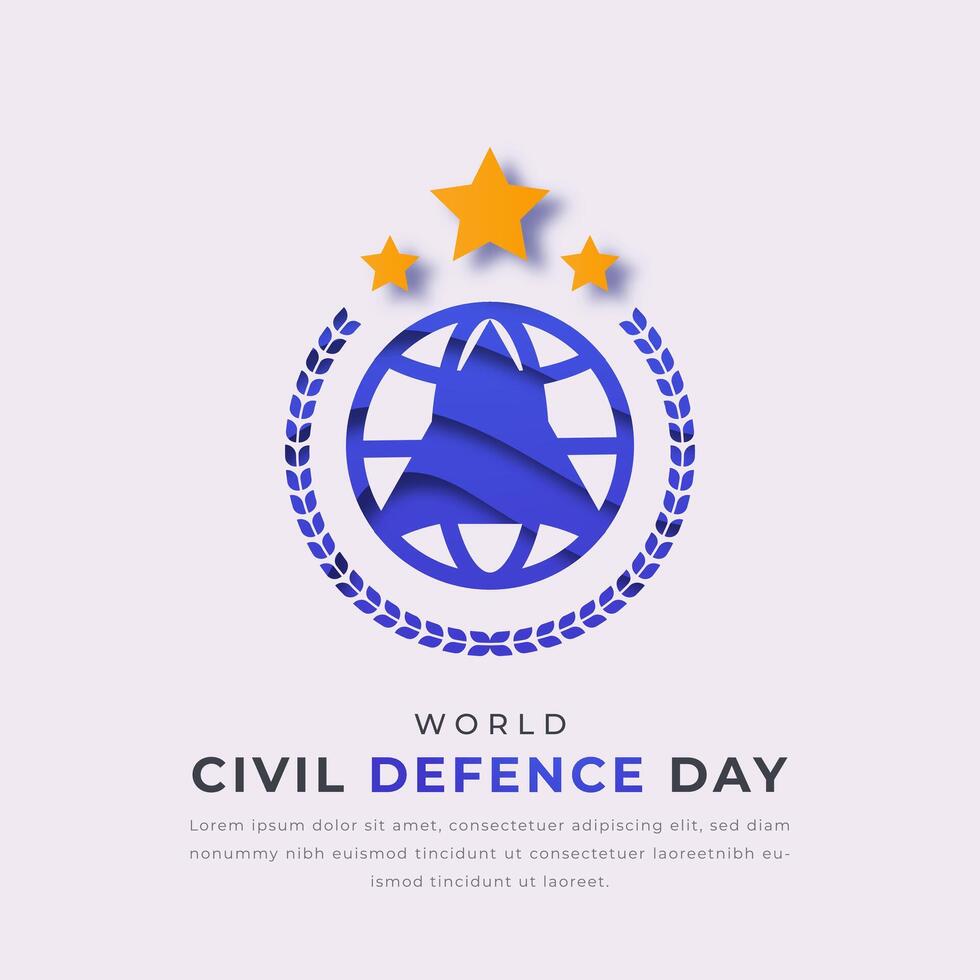 World Civil Defence Day Paper cut style Vector Design Illustration for Background, Poster, Banner, Advertising, Greeting Card
