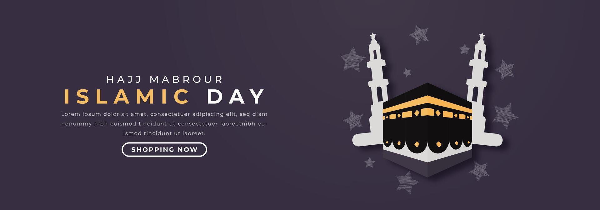 Hajj Mabrour Islamic Day Paper cut style Vector Design Illustration for Background, Poster, Banner, Advertising, Greeting Card