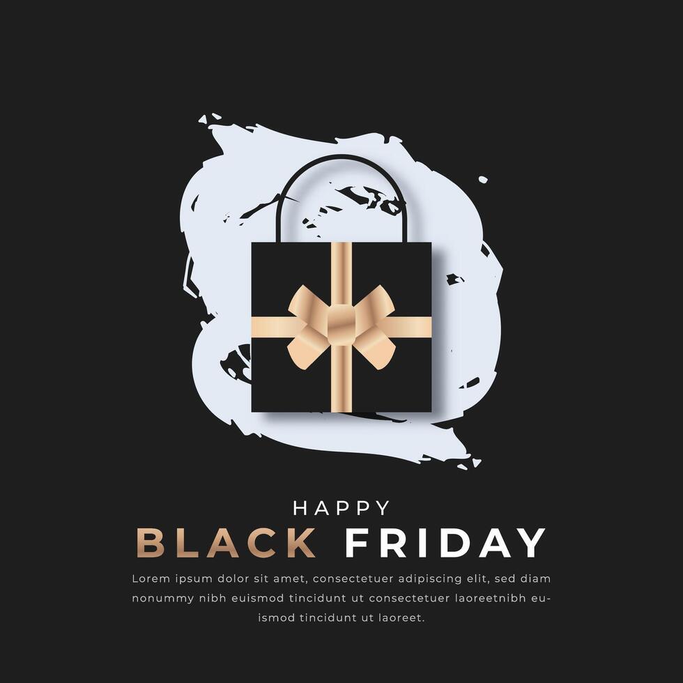 Happy Black Friday Paper cut style Vector Design Illustration for Background, Poster, Banner, Advertising, Greeting Card