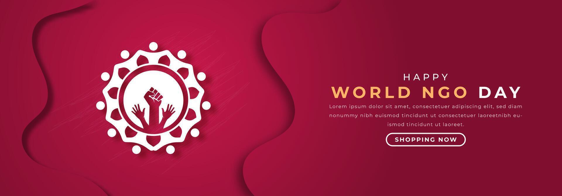World NGO Day Paper cut style Vector Design Illustration for Background, Poster, Banner, Advertising, Greeting Card