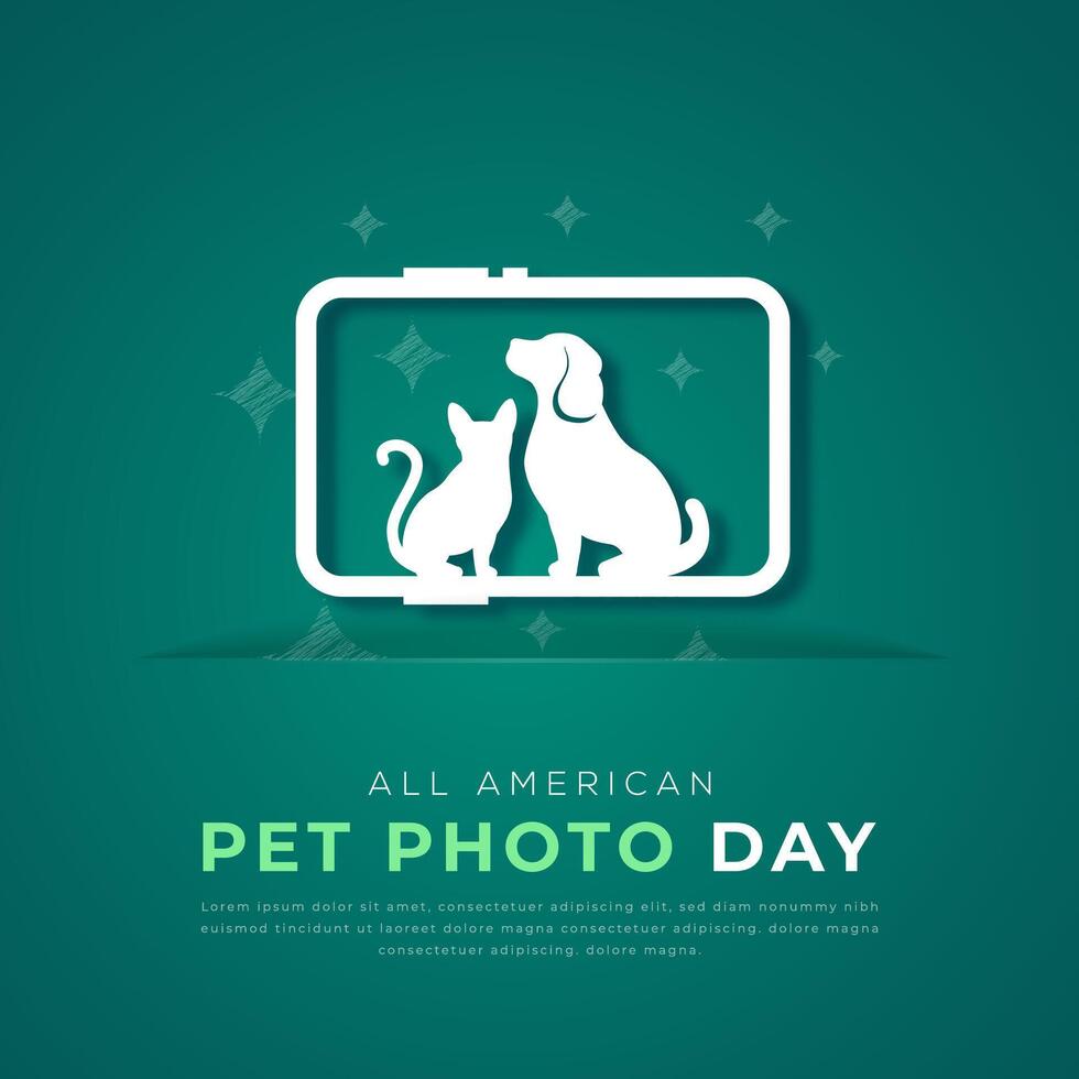 All American Pet Photo Day Paper cut style Vector Design Illustration for Background, Poster, Banner, Advertising, Greeting Card