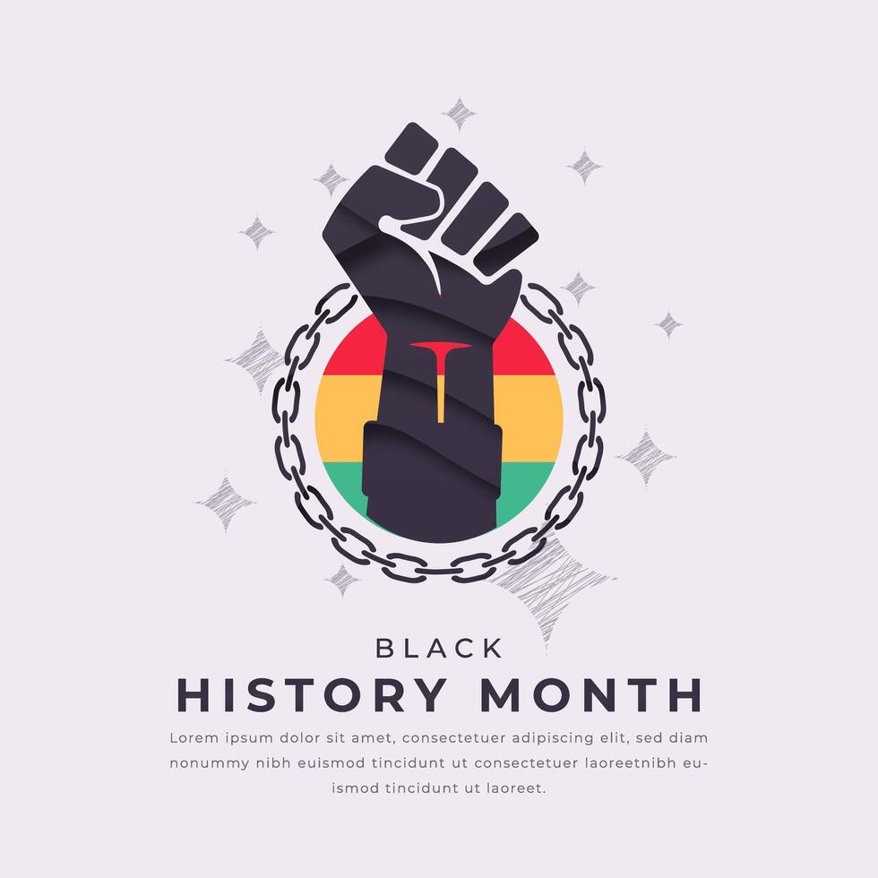 Black History Month Paper cut style Vector Design Illustration for Background, Poster, Banner, Advertising, Greeting Card