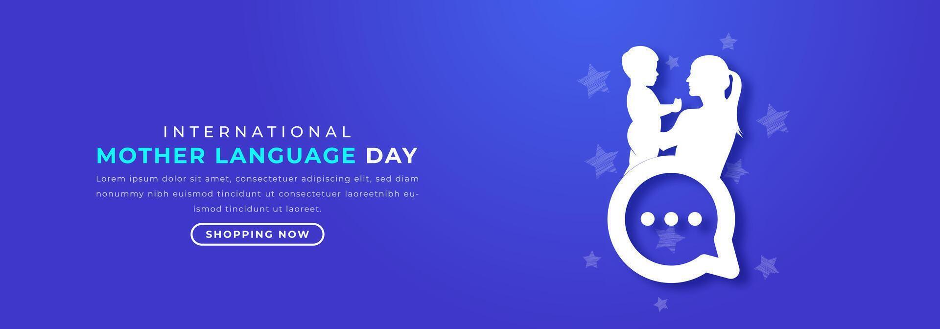 International Mother Language Day Paper cut style Vector Design Illustration for Background, Poster, Banner, Advertising, Greeting Card