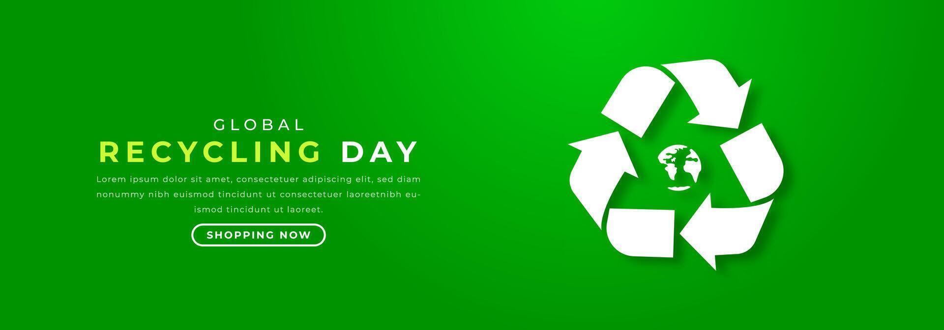 Global Recycling Day Paper cut style Vector Design Illustration for Background, Poster, Banner, Advertising, Greeting Card