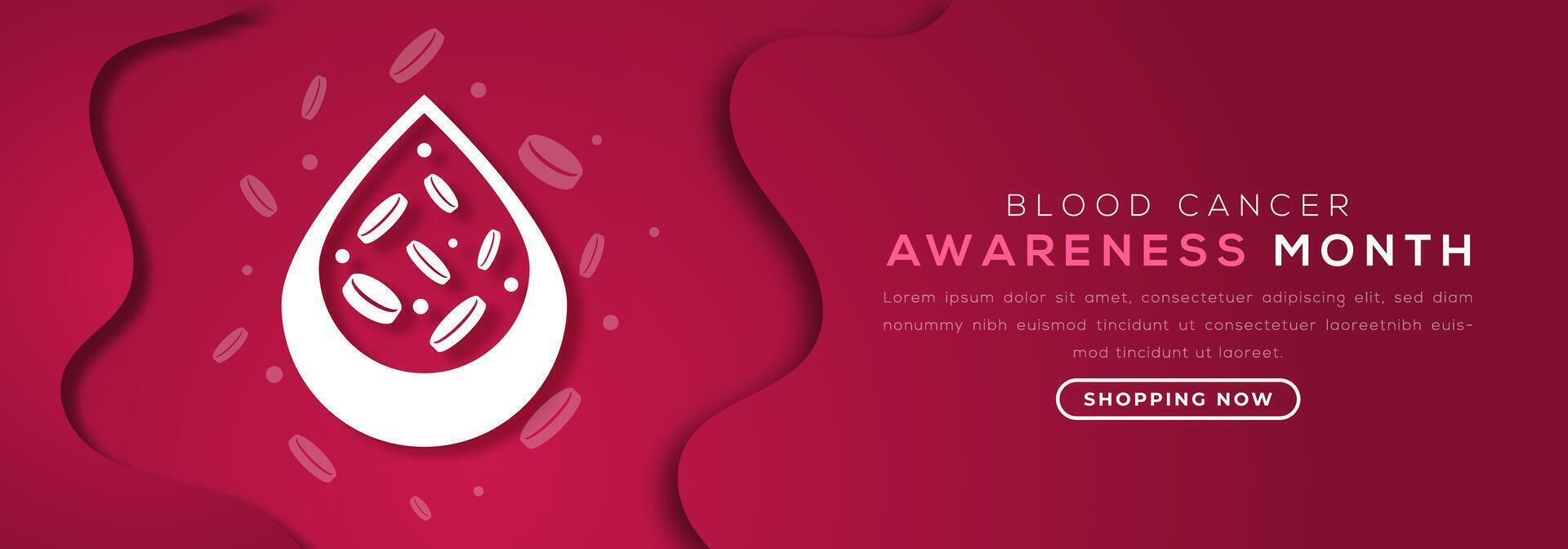 Blood Cancer Awareness Month Paper cut style Vector Design Illustration for Background, Poster, Banner, Advertising, Greeting Card