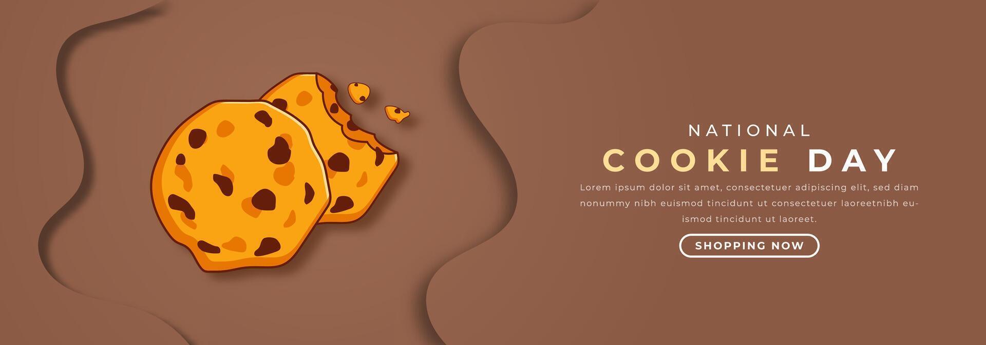 National Cookie Day Paper cut style Vector Design Illustration for Background, Poster, Banner, Advertising, Greeting Card