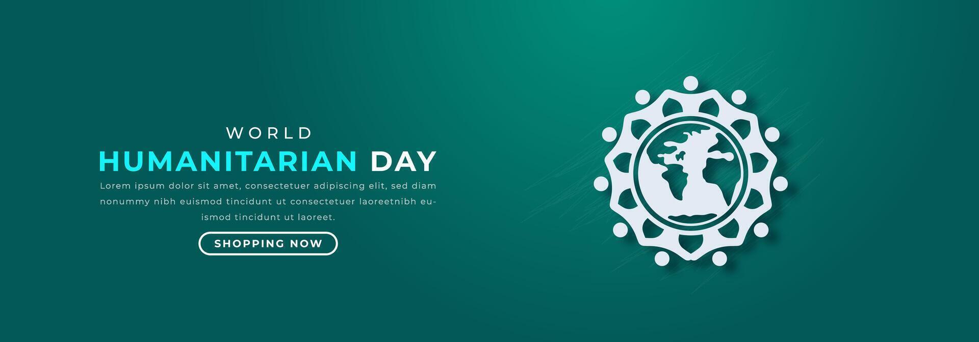 World Humanitarian Day Paper cut style Vector Design Illustration for Background, Poster, Banner, Advertising, Greeting Card