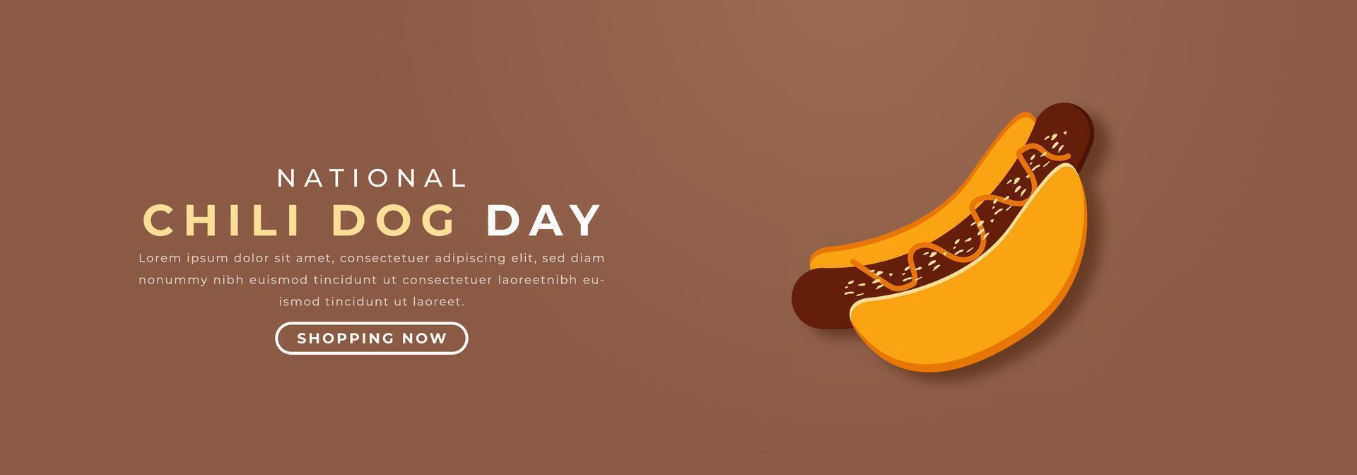 National Chili Dog Day Paper cut style Vector Design Illustration for Background, Poster, Banner, Advertising, Greeting Card