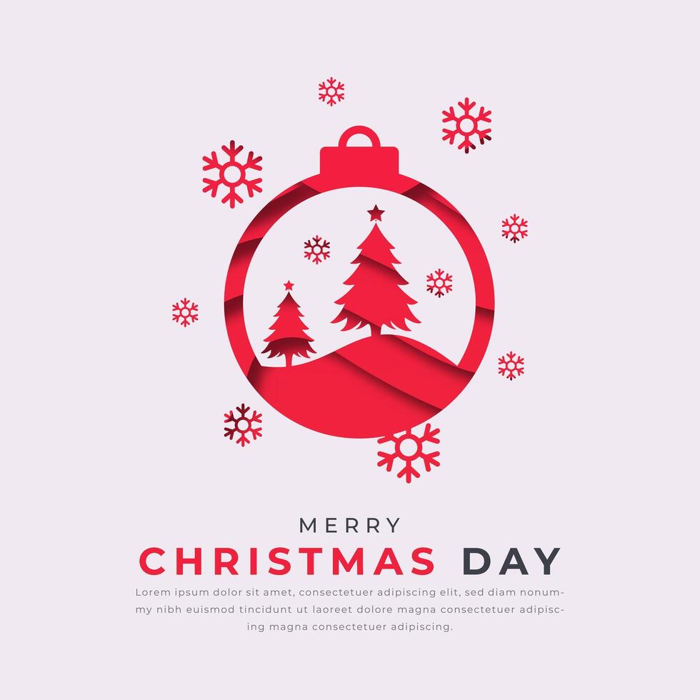 Christmas Day Paper cut style Vector Design Illustration for Background, Poster, Banner, Advertising, Greeting Card