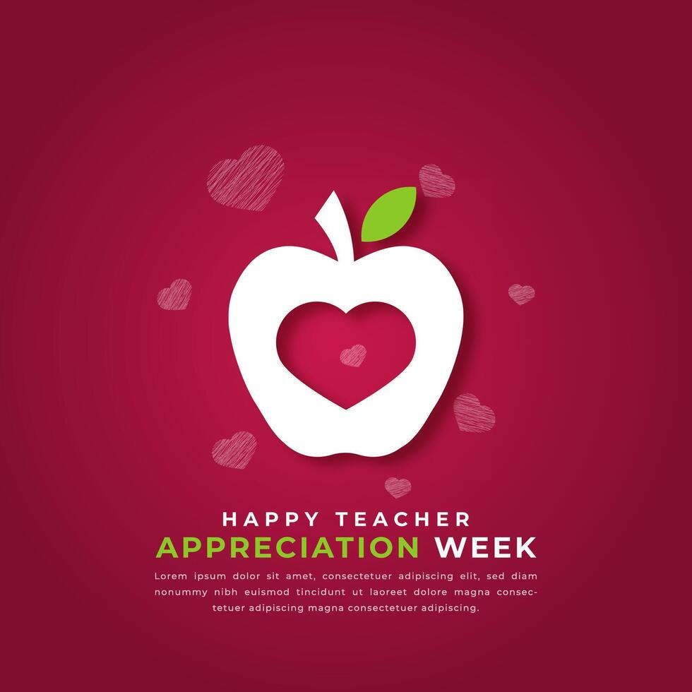 Happy Teacher Appreciation Week Paper cut style Vector Design Illustration for Background, Poster, Banner, Advertising, Greeting Card