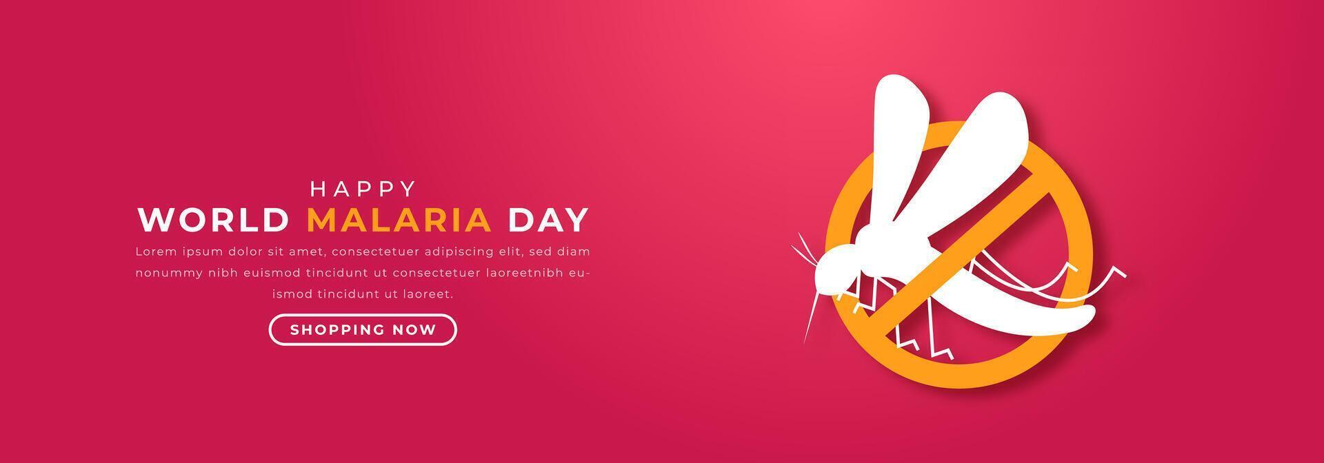 World Malaria Day Paper cut style Vector Design Illustration for Background, Poster, Banner, Advertising, Greeting Card