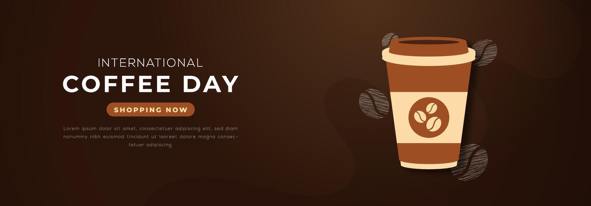 International Coffee Day Paper cut style Vector Design Illustration for Background, Poster, Banner, Advertising, Greeting Card