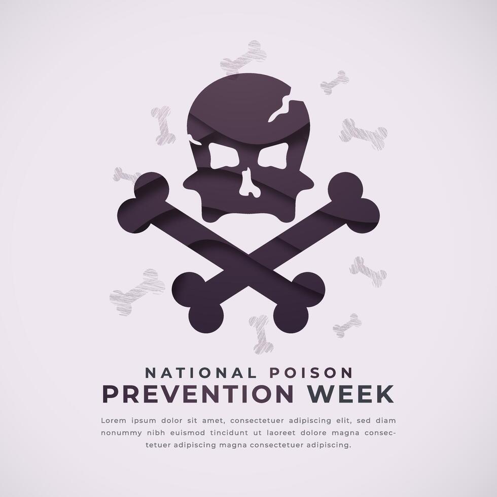 National Poison Prevention Week Paper cut style Vector Design Illustration for Background, Poster, Banner, Advertising, Greeting Card