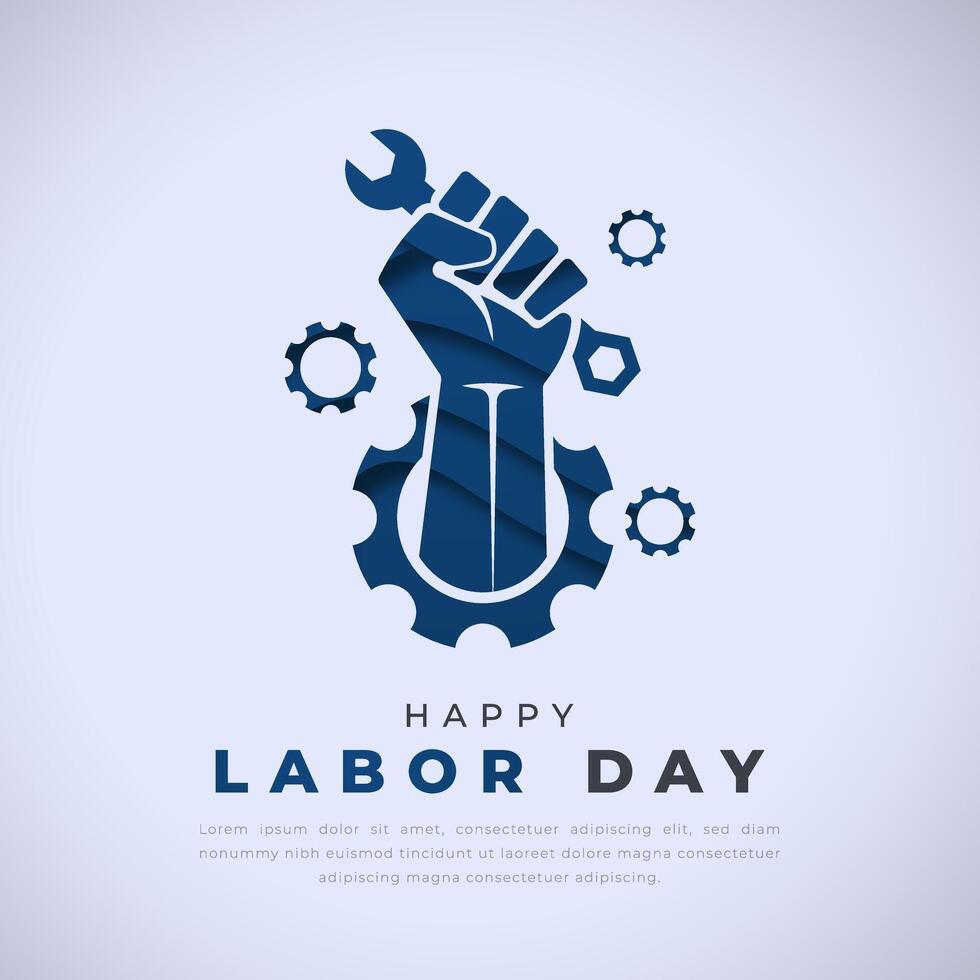 Happy Labor Day Paper cut style Vector Design Illustration for Background, Poster, Banner, Advertising, Greeting Card