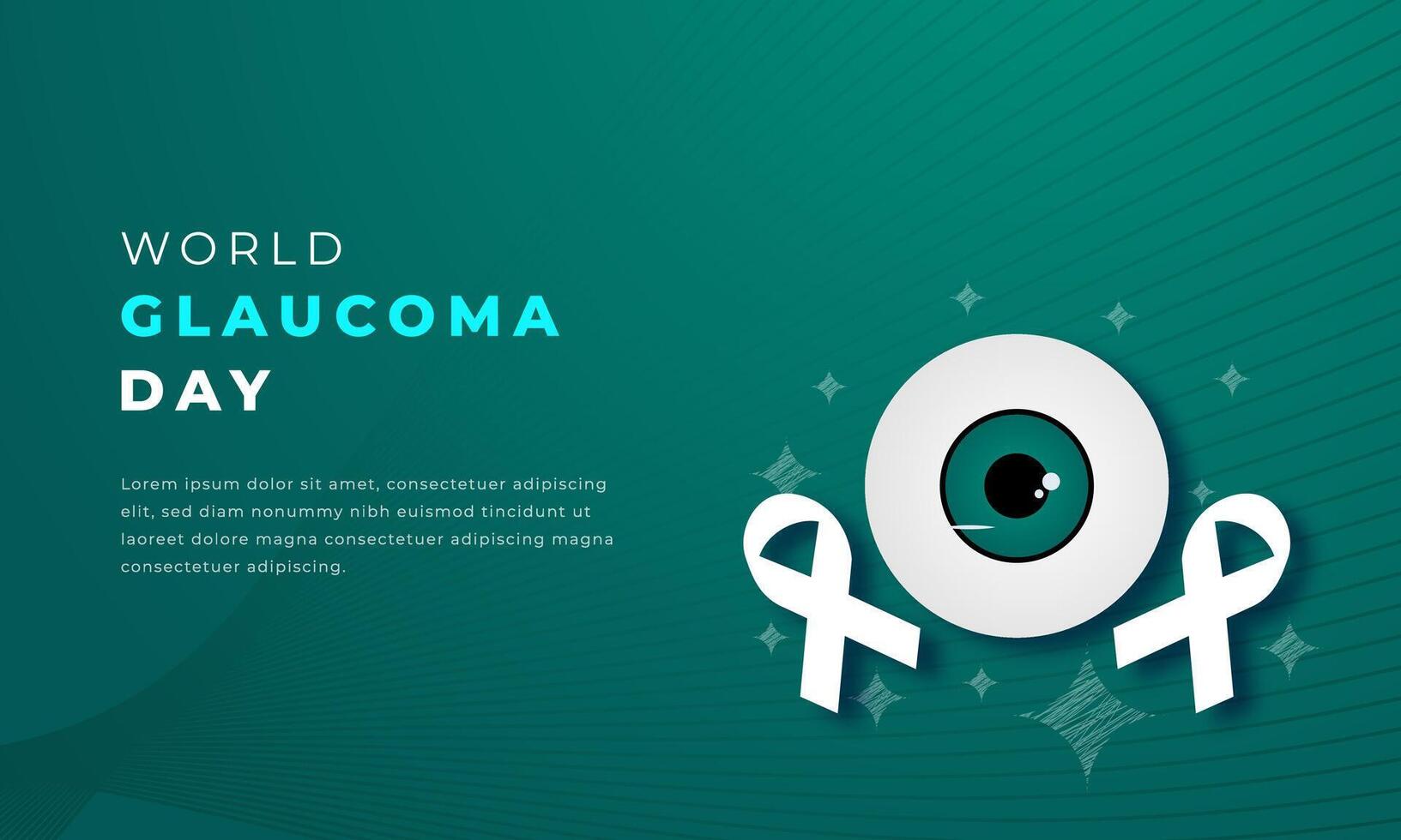 mundo glaucoma día papel cortar estilo vector diseño ilustración para fondo, póster, bandera, publicidad, saludo tarjeta