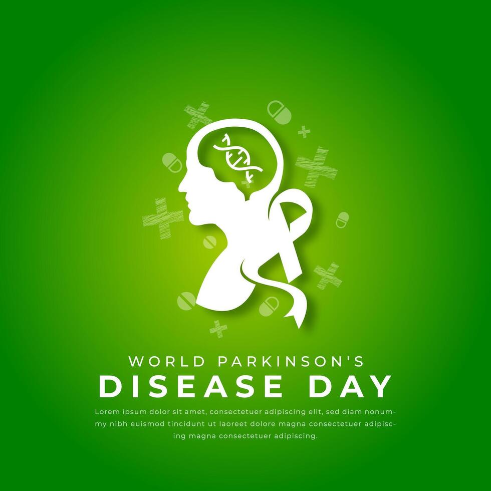 World Parkinson's Disease Day Paper cut style Vector Design Illustration for Background, Poster, Banner, Advertising, Greeting Card