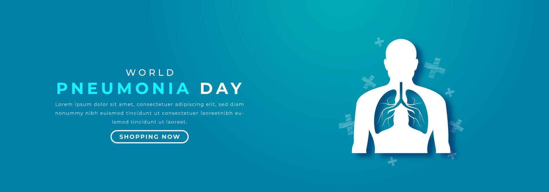 World Pneumonia Day Paper cut style Vector Design Illustration for Background, Poster, Banner, Advertising, Greeting Card