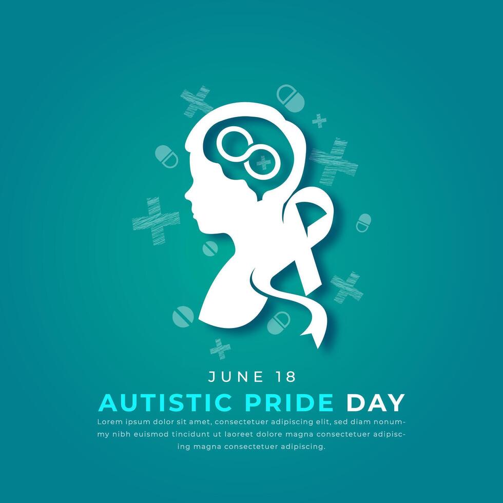 Autistic Pride Day Paper cut style Vector Design Illustration for Background, Poster, Banner, Advertising, Greeting Card