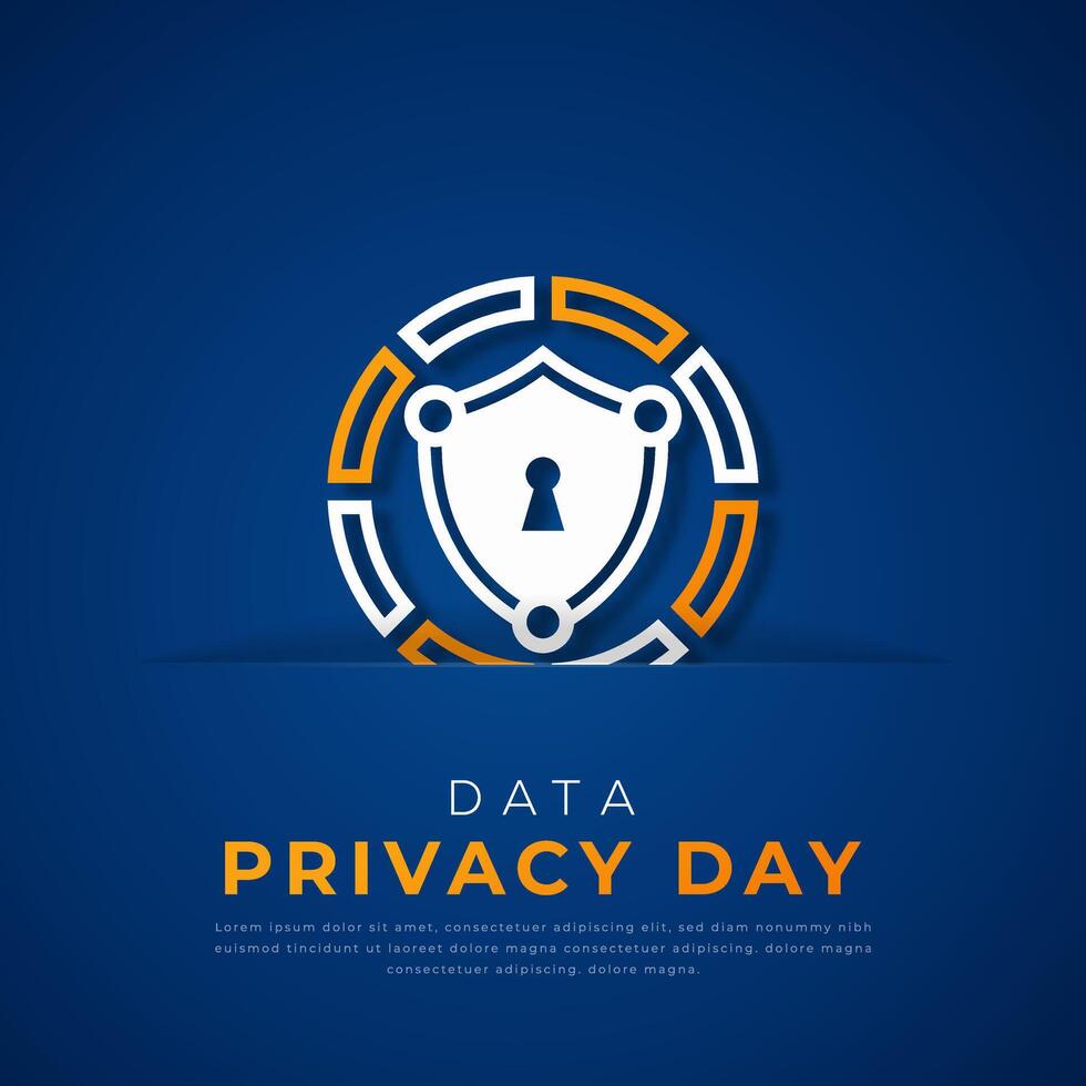 Data Privacy Day Paper cut style Vector Design Illustration for Background, Poster, Banner, Advertising, Greeting Card