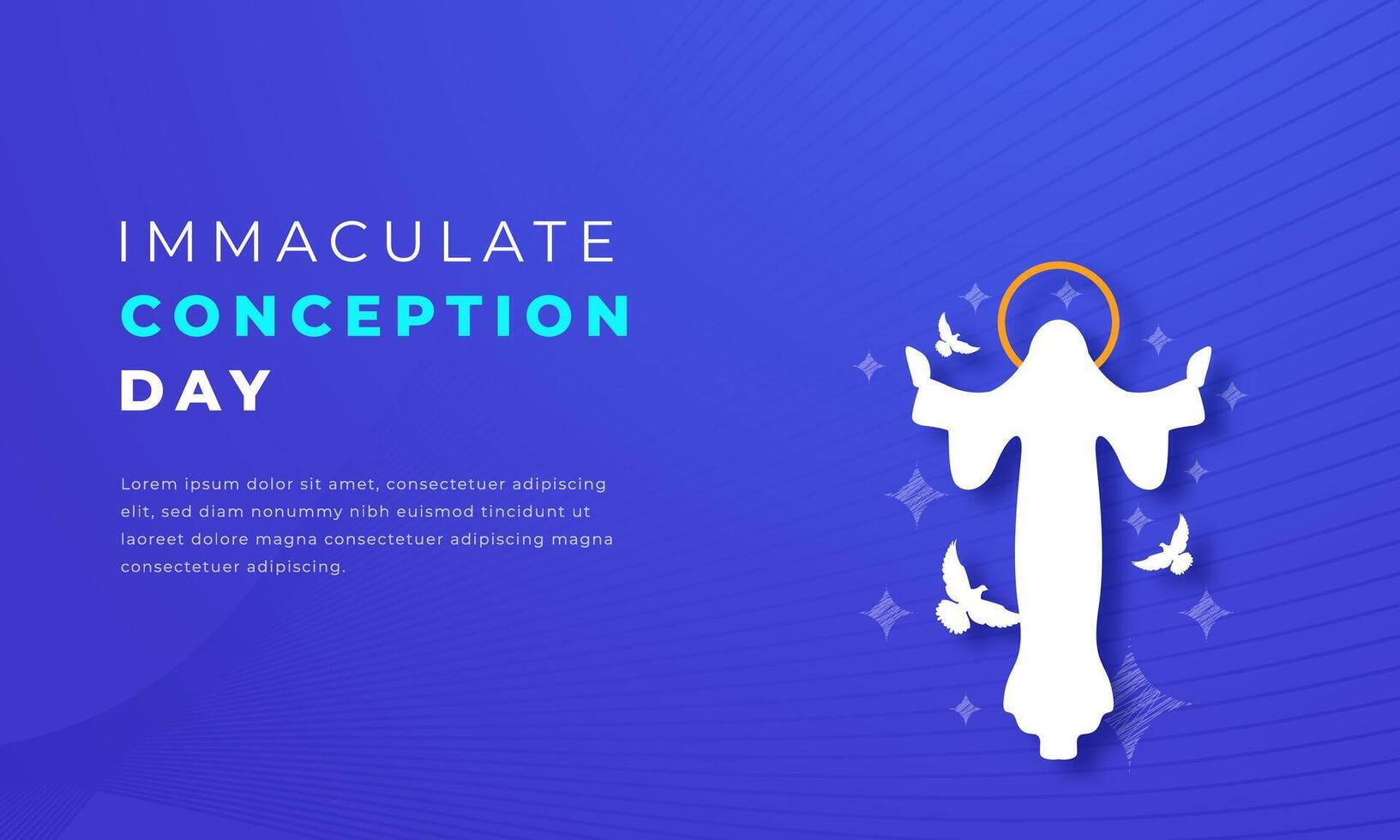Immaculate Conception Day Paper cut style Vector Design Illustration for Background, Poster, Banner, Advertising, Greeting Card