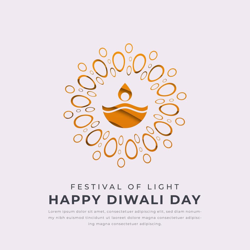 Happy Diwali Day Paper cut style Vector Design Illustration for Background, Poster, Banner, Advertising, Greeting Card
