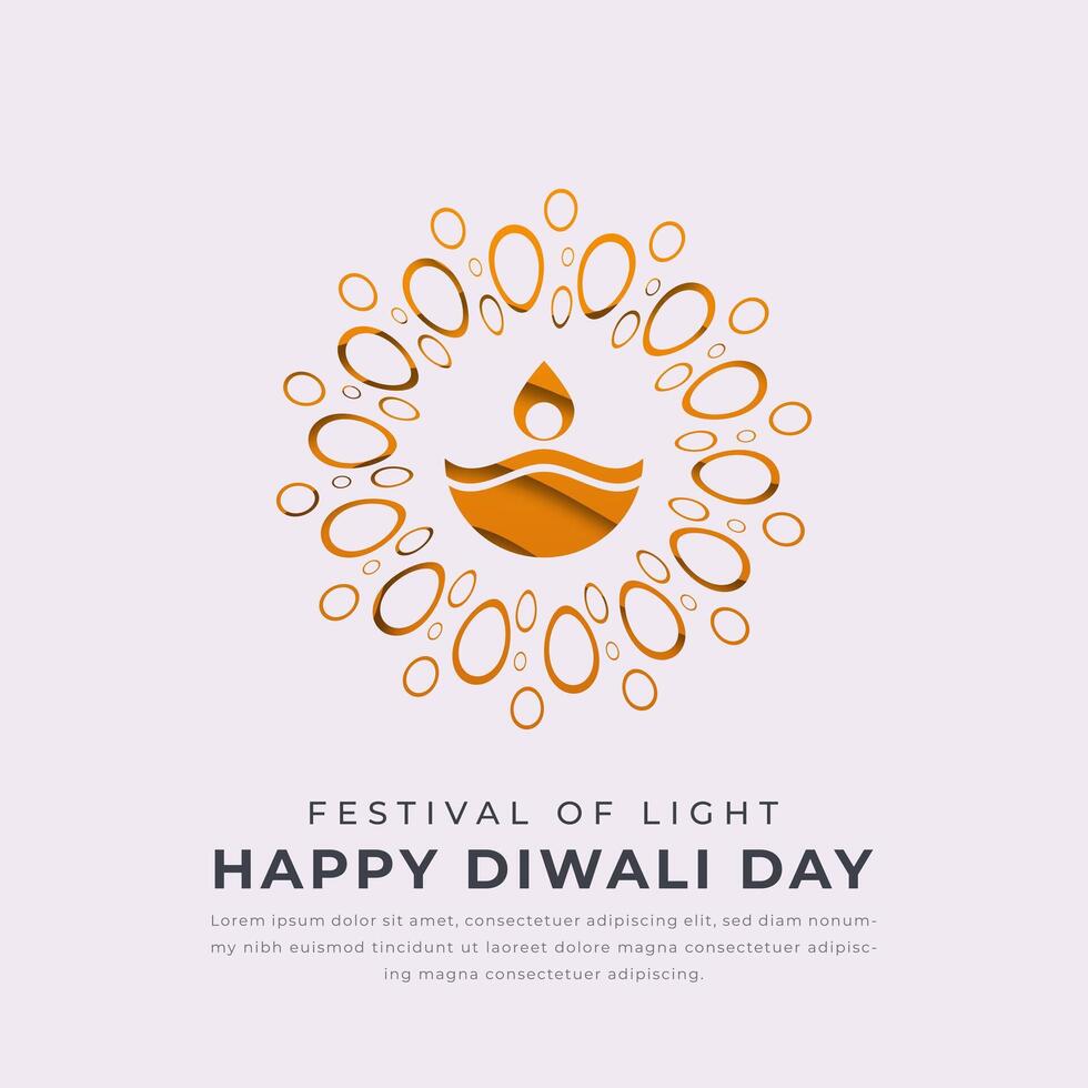 contento diwali día papel cortar estilo vector diseño ilustración para fondo, póster, bandera, publicidad, saludo tarjeta