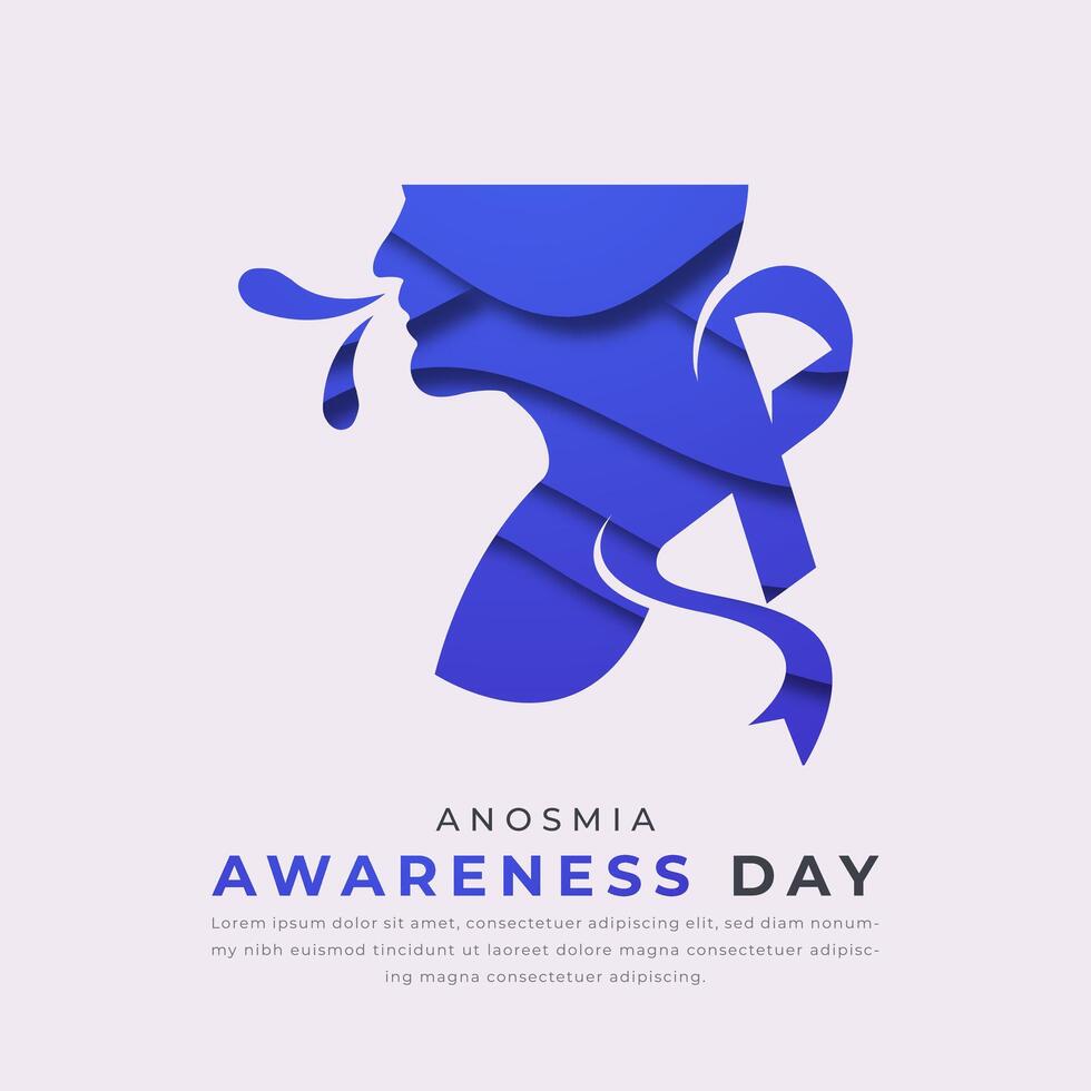 Anosmia Awareness Day Paper cut style Vector Design Illustration for Background, Poster, Banner, Advertising, Greeting Card