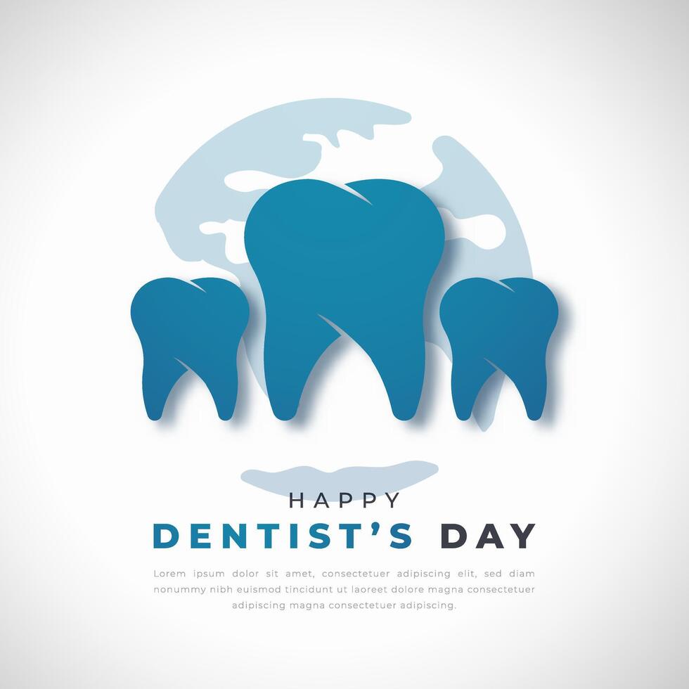 Happy Dentists Day Paper cut style Vector Design Illustration for Background, Poster, Banner, Advertising, Greeting Card