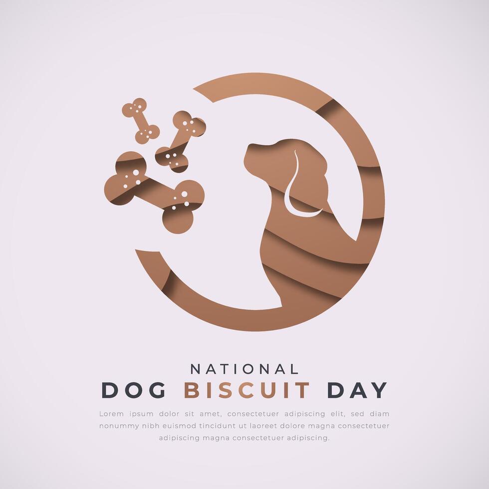 National Dog Biscuit Day Paper cut style Vector Design Illustration for Background, Poster, Banner, Advertising, Greeting Card