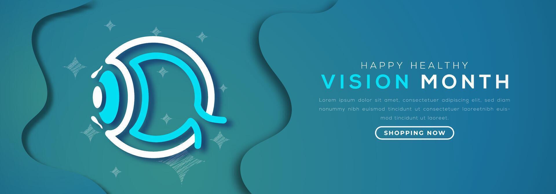 Healthy Vision Month Paper cut style Vector Design Illustration for Background, Poster, Banner, Advertising, Greeting Card