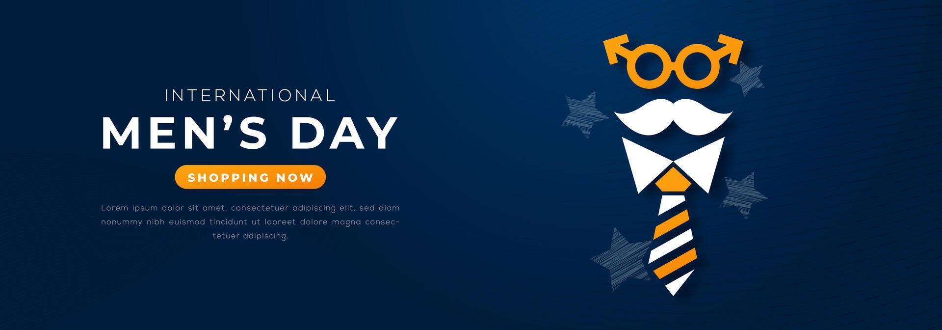 International Men Day Paper cut style Vector Design Illustration for Background, Poster, Banner, Advertising, Greeting Card