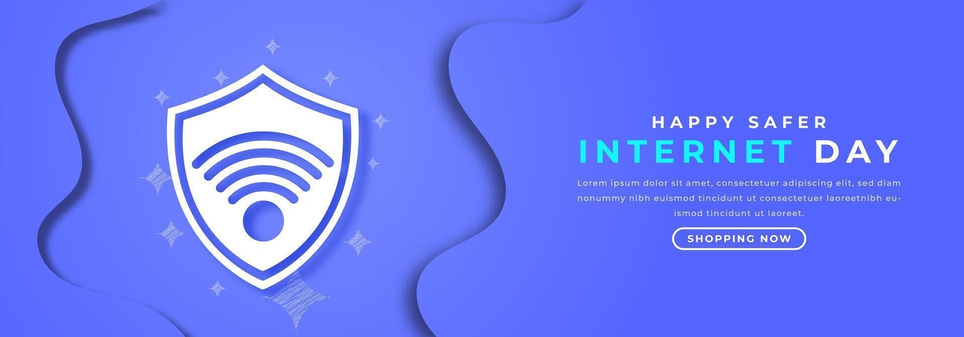 Happy Safer Internet Day Paper cut style Vector Design Illustration for Background, Poster, Banner, Advertising, Greeting Card