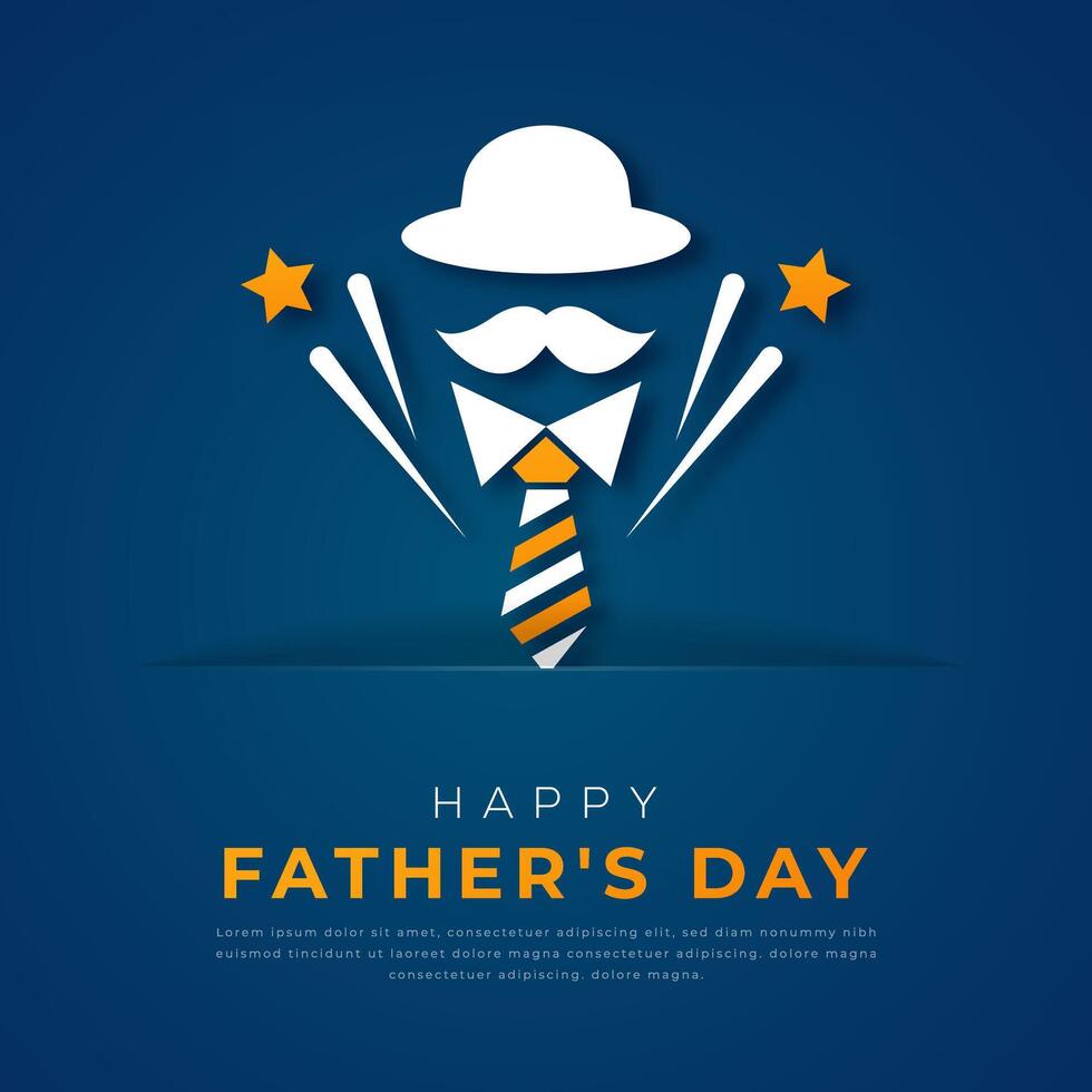 Happy Father's Day Paper cut style Vector Design Illustration for Background, Poster, Banner, Advertising, Greeting Card