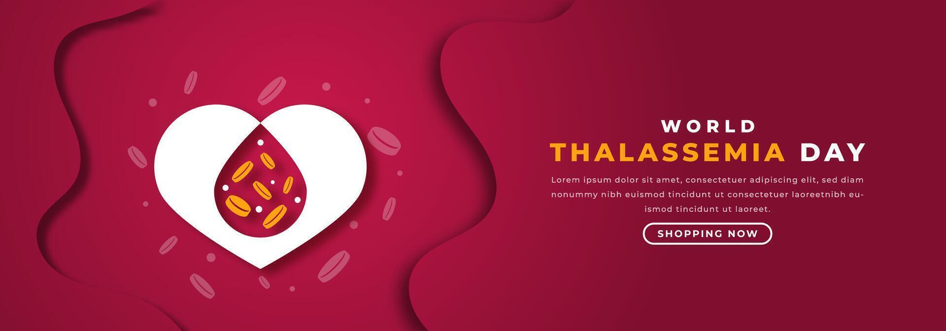World Thalassemia Day Paper cut style Vector Design Illustration for Background, Poster, Banner, Advertising, Greeting Card