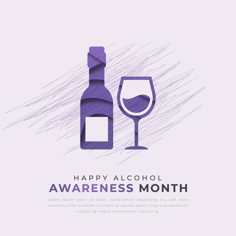 Alcohol Awareness Month Paper cut style Vector Design Illustration for Background, Poster, Banner, Advertising, Greeting Card
