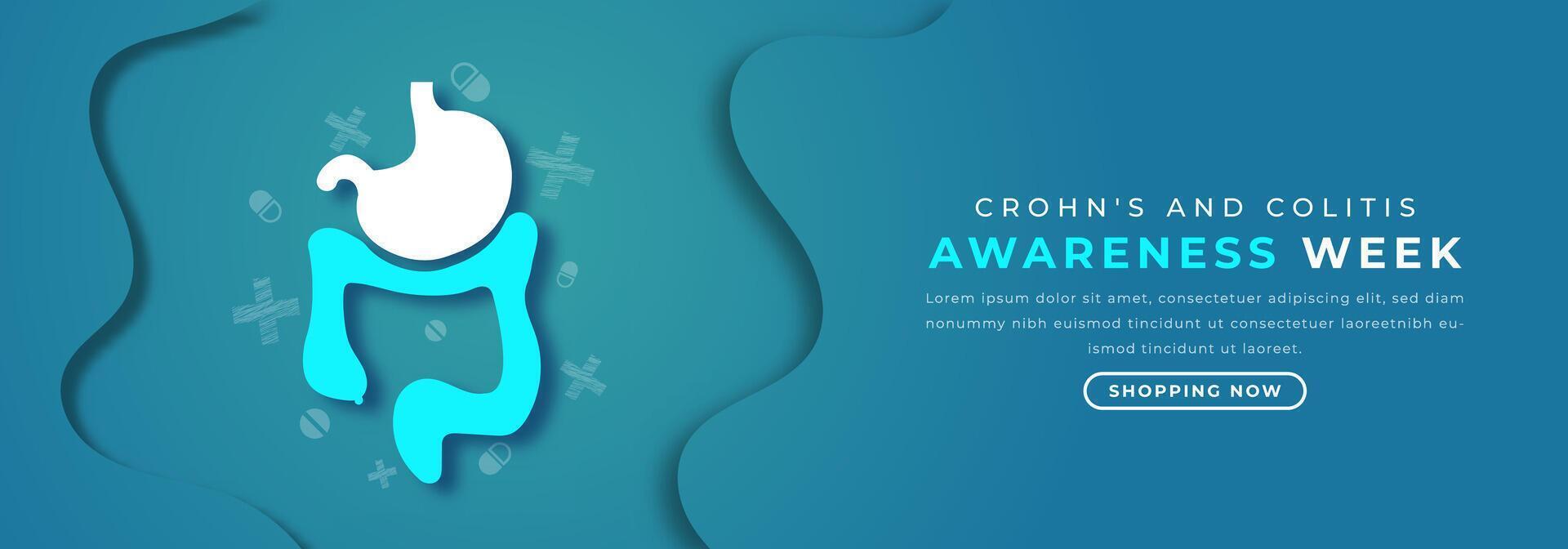 Crohn's and Colitis Awareness Week Paper cut style Vector Design Illustration for Background, Poster, Banner, Advertising, Greeting Card