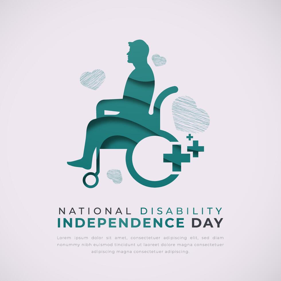 nacional invalidez independencia día papel cortar estilo vector diseño ilustración para fondo, póster, bandera, publicidad, saludo tarjeta