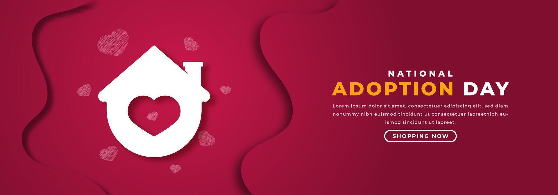National Adoption Day Paper cut style Vector Design Illustration for Background, Poster, Banner, Advertising, Greeting Card
