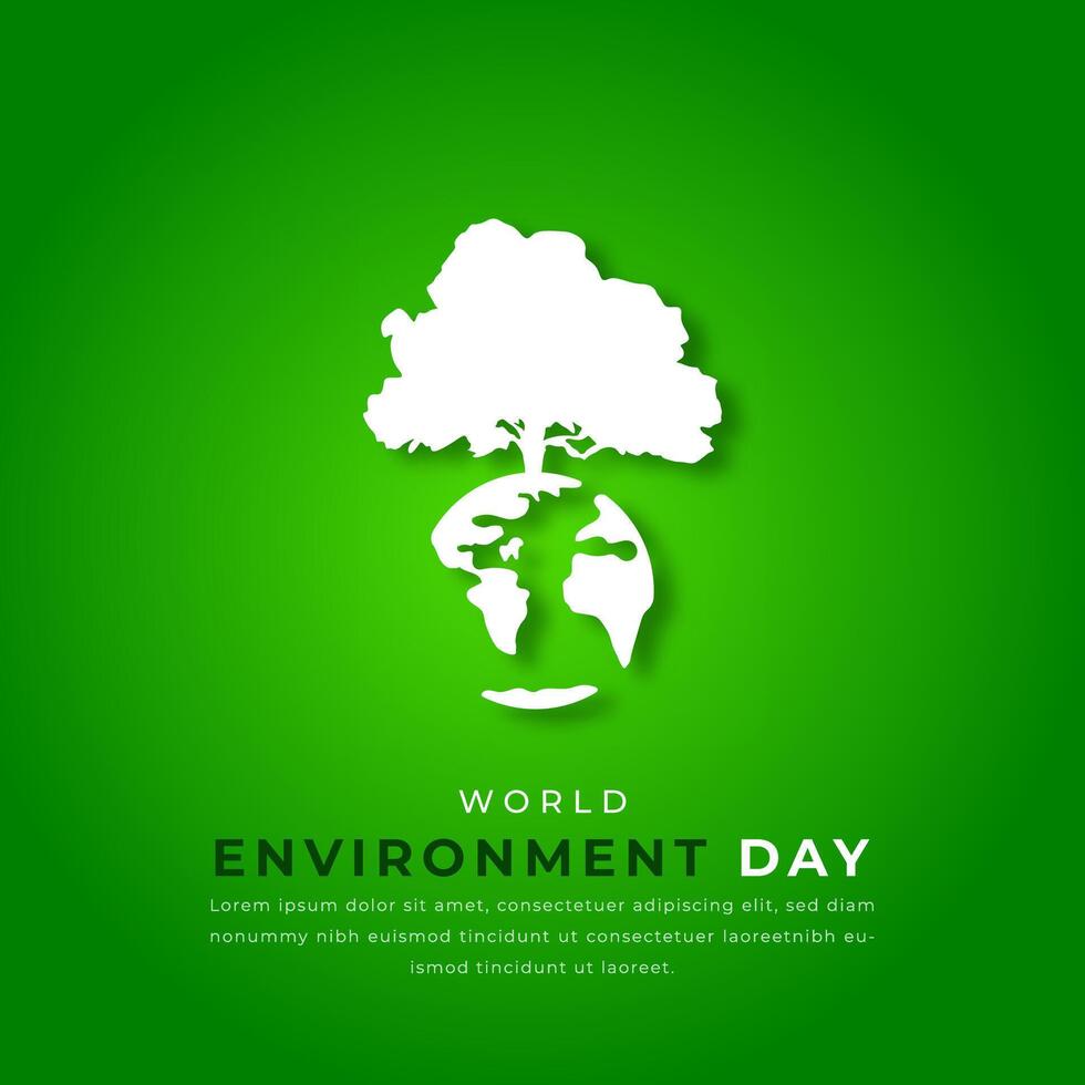World Environment Day Paper cut style Vector Design Illustration for Background, Poster, Banner, Advertising, Greeting Card