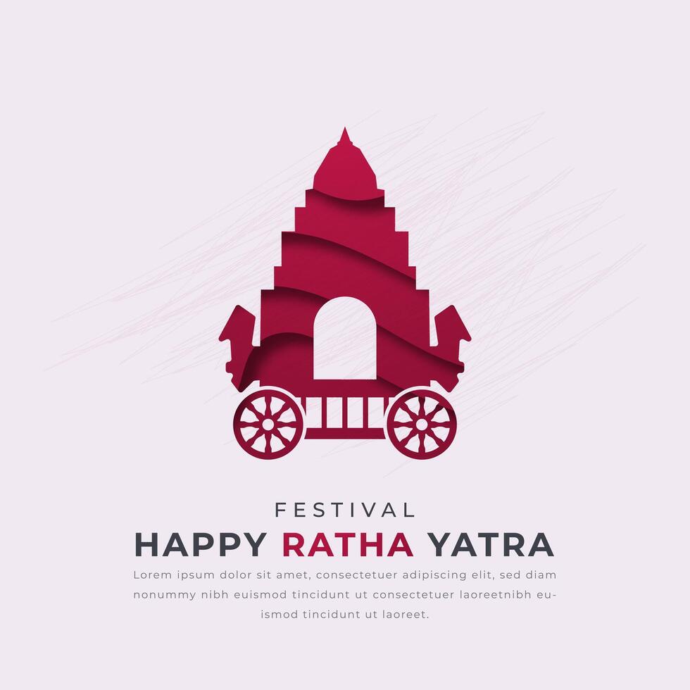 contento ratha yatra papel cortar estilo vector diseño ilustración para fondo, póster, bandera, publicidad, saludo tarjeta