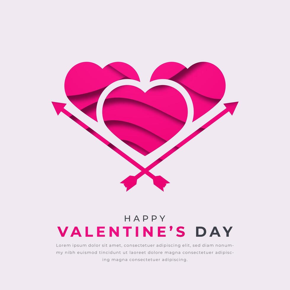 Happy Valentine Day Paper cut style Vector Design Illustration for Background, Poster, Banner, Advertising, Greeting Card