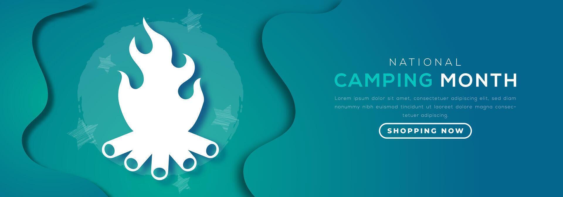 National Camping Month Paper cut style Vector Design Illustration for Background, Poster, Banner, Advertising, Greeting Card