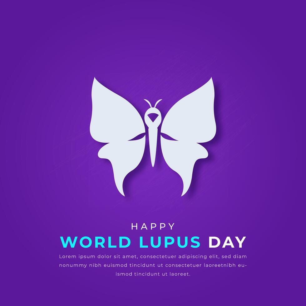 mundo lupus día papel cortar estilo vector diseño ilustración para fondo, póster, bandera, publicidad, saludo tarjeta