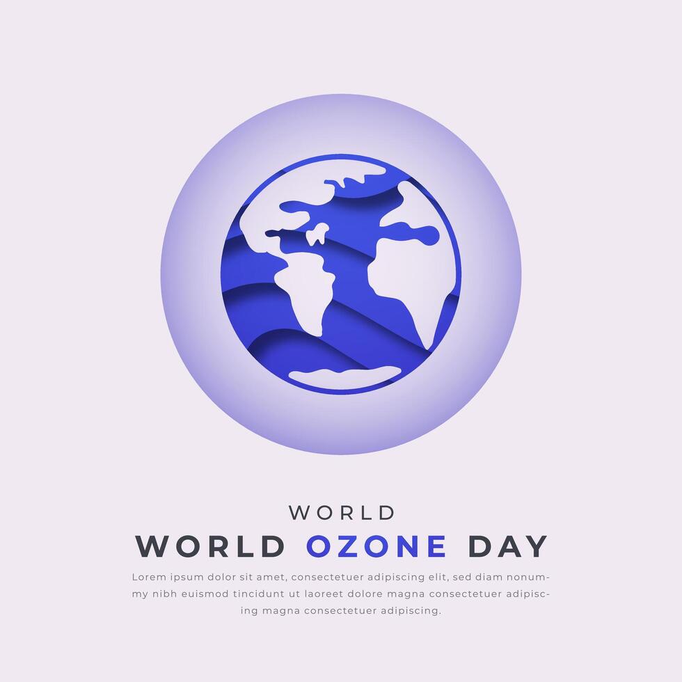 World Ozone Day Paper cut style Vector Design Illustration for Background, Poster, Banner, Advertising, Greeting Card