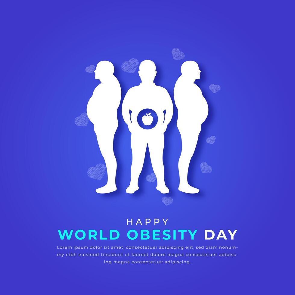 World Obesity Day Paper cut style Vector Design Illustration for Background, Poster, Banner, Advertising, Greeting Card