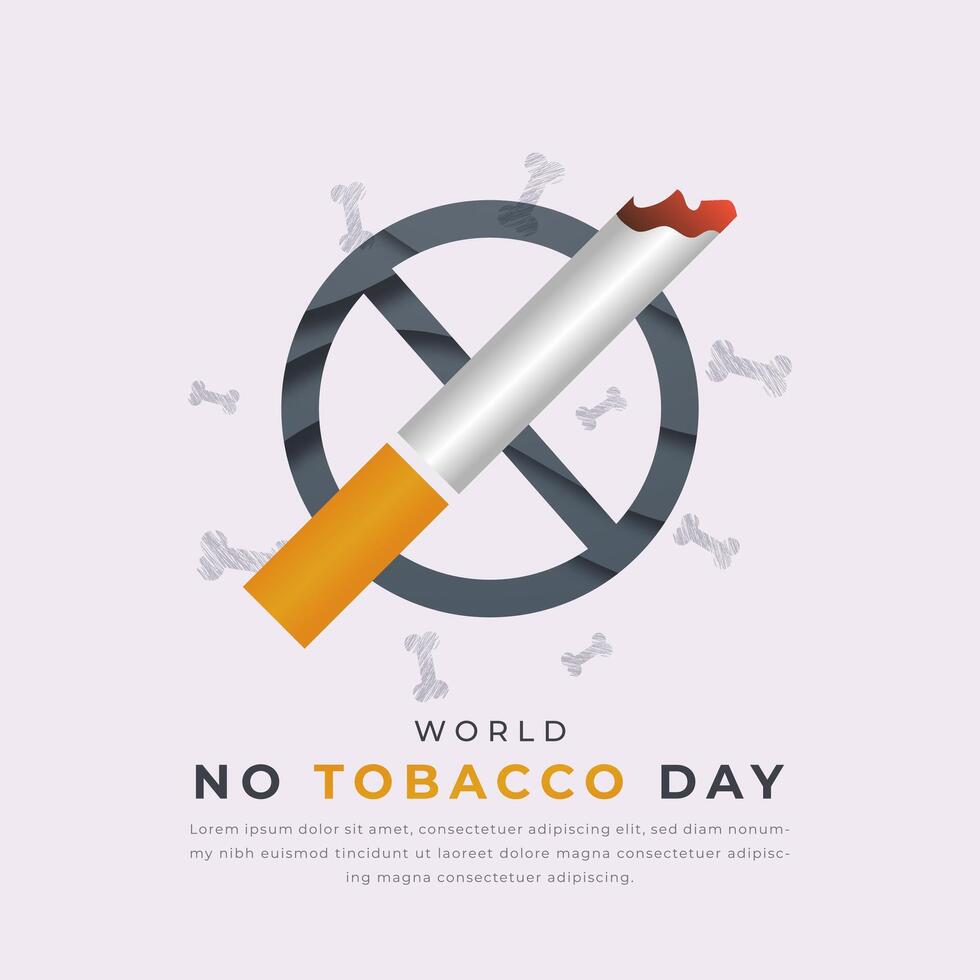 World no Tobacco Day Paper cut style Vector Design Illustration for Background, Poster, Banner, Advertising, Greeting Card