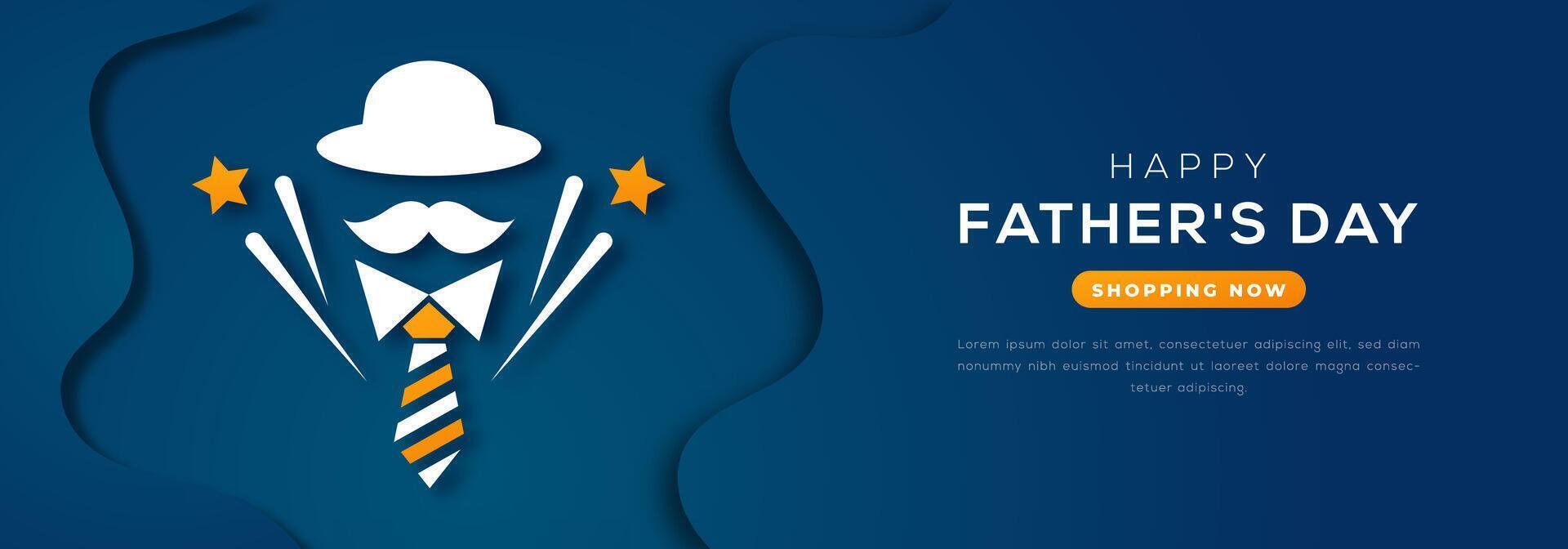 Happy Father's Day Paper cut style Vector Design Illustration for Background, Poster, Banner, Advertising, Greeting Card